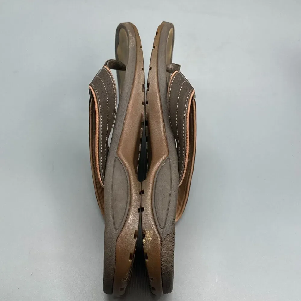 Olukai Ohana Womens 8 Brown Flip-Flop Sandals Slip-On Thong Lightweight Casual